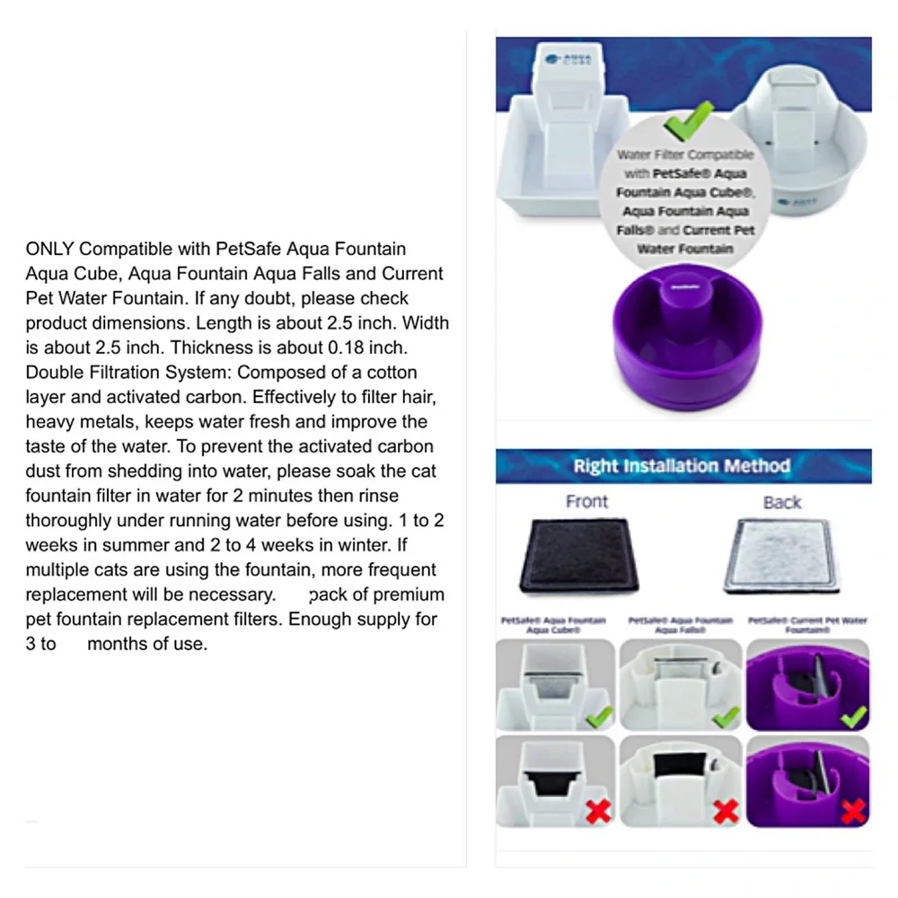 🔥$5 SALE Pet Cat Dog Water Fountain Filters PETSAFE Fountains Charcoal Filters